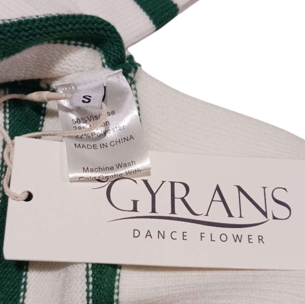 Gyrans Dance Flower Turtleneck Stripe Boxy Sweater - Picture 8 of 9